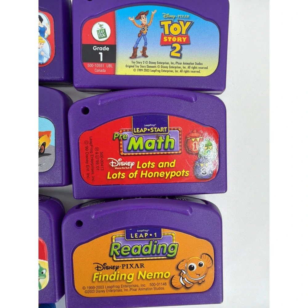 LeapFrog LeapPad LeapStart Cartridge Lot of 9 Disney Pixar Scooby‎ Reading Math